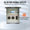 VEVOR Temporary Power Outlet Panel, 125/250 Volt, RV Power Outlet Box with a 20/30/50 Amp Receptacle Installed, NEMA 14-50R / NEMA TT-30R / 15A GFCI f