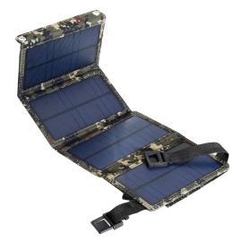 Solar Panel For Travel Foldable Waterproof Portable Plate for Outdoor USB 20W 6W 3W 5V Folding Chargeable for Phone Battery (Color: 20W 5V Champagne, Ships From: China)